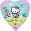 Ф 18" Сердце Hello Kitty в саду/1202-2037